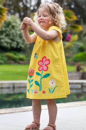 Frugi Yellow Lowen 100% Cotton Dress9298cm