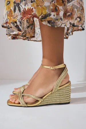 Next Forever Comfort Square Toe Strappy Espadrille Wedgeseu41