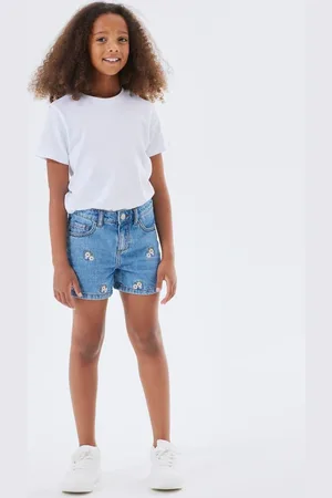 NAME IT Floral Embroidered Denim Shorts152158cm