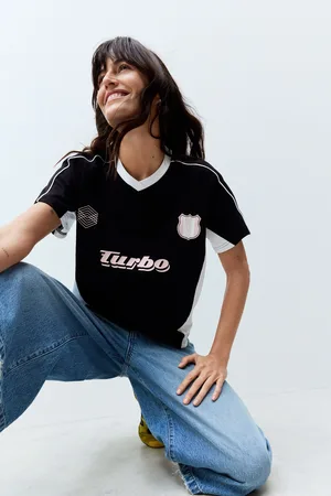Next Football Inspired Graphic Short Sleeve Contrast Collar V-Neck 100% Cotton T-Shirt48