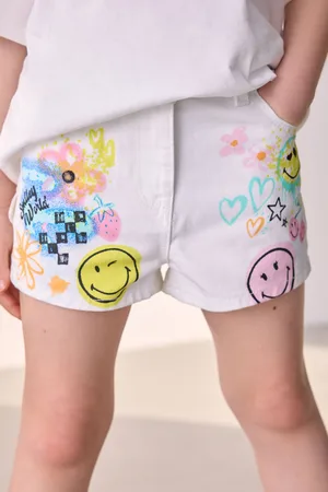 Next 100% Cotton Smileyworld Graffiti Shorts (3-16yrs)140146cm
