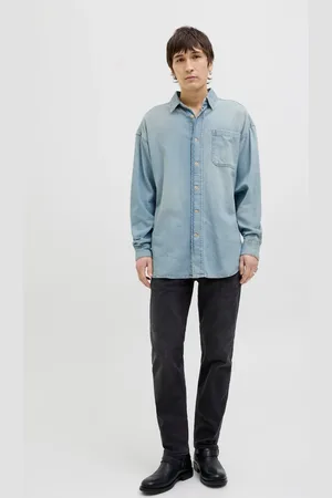JACK & JONES Washed Denim Long Sleeve 100% Cotton Shirtxlarge