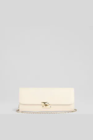 LK Bennett Daisy Nappa Leather Long Clasp Clutch Bageen