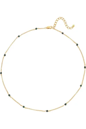 Hot Diamonds X JJ Gold Tone Revive Malachite NecklaceEén