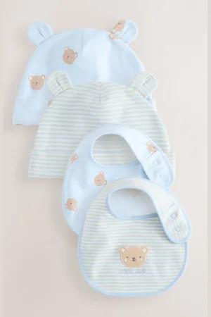 Next Baby Beanie and Bibs 4 Piece Set (0-18mths)6268cm