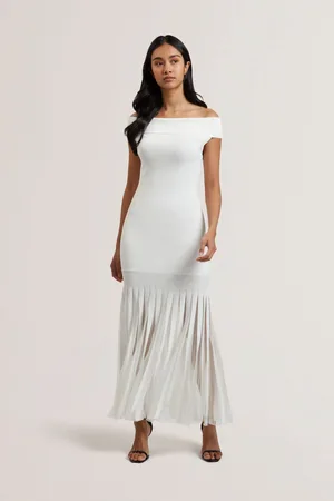 Ted Baker Suannaa Dropped Waist Knit Bodice Woven Skirt Dress44