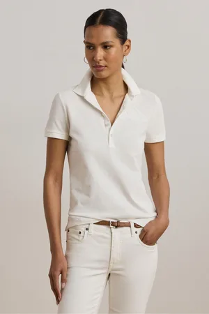 Ralph Lauren Kiewick Embroidered Logo White Polo Shirtmedium