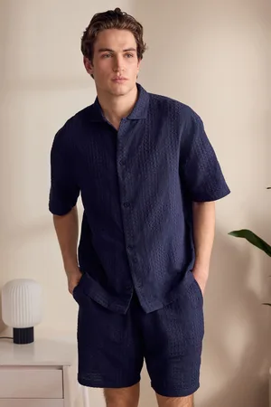 Next Textured Woven Loungewear 100% Cotton Shorts Set2X-Large