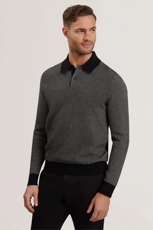 Ted Baker Ardo Small Stitch Knitted 100% Cotton Polo ShirtLarge