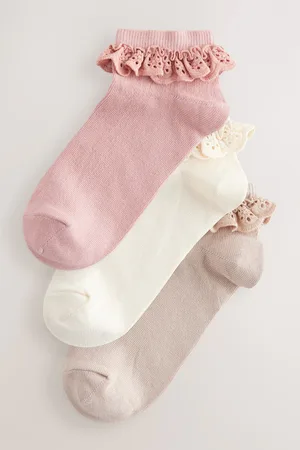 Next Broderie Trim Trainer Socks 3 Packeen