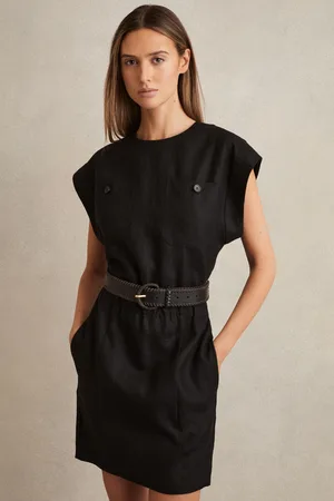 Reiss Karly Linen Short-Sleeve Mini Dress44