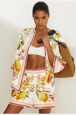 Reiss Winona NYBG Satin Floral-Print Shorts40