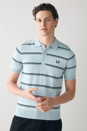 Fred Perry Striped Knitted Polo ShirtX-large