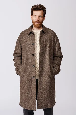 Aubin Glenties Wool Brown OvercoatX-large