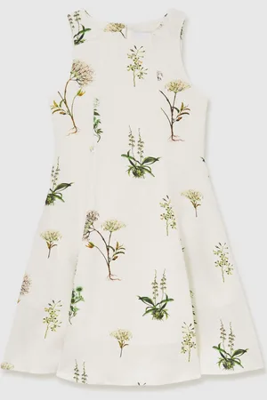 Reiss Elise NYBG Linen Floral Flared Dress158164cm