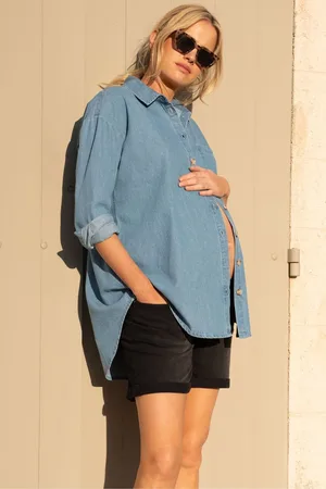 Séraphine Maternity Blue Denim 100% Cotton Shirt36
