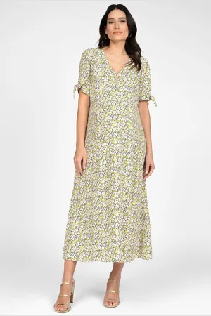 Séraphine Yellow Bow Detail Maternity Dress40