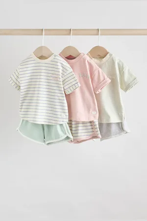 Next Baby Short Sleeve 100% Cotton T-Shirt and Shorts Set 6 Piece6268cm
