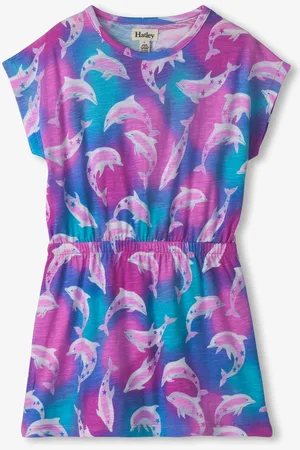 Hatley Purple Airbrush Dolphins Relaxed Dress116122cm