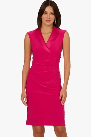 Adrianna Papell Pink Jersey Tuxedo Dress34
