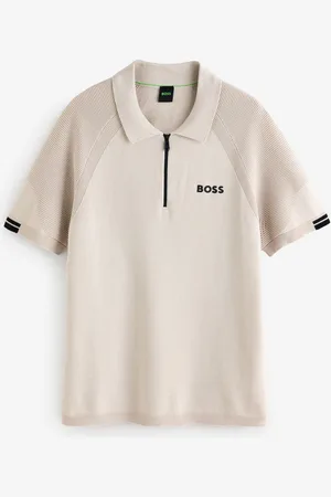 HUGO BOSS Slim Fit Zip Neck Knitted Polo Shirt3X-Large