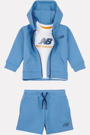 New Balance Kids Zip Thru Hoodie 100% Cotton T-Shirt & Shorts Set110116cm