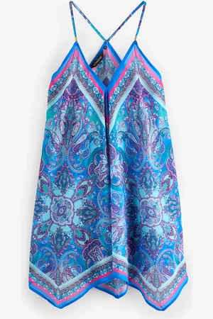 Sosandar Scarf Print Hanky Hem Beach Dressxsmall