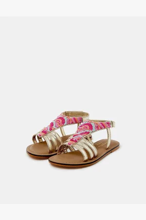 Accessorize Girls Beaded Gladiator Sandalsuk2eu345