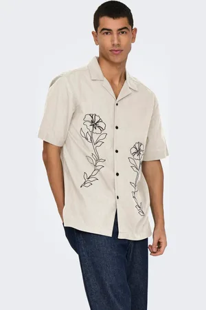 Only & Sons Onsgali Relax Resort Short Sleeve Embroidery 100% Cotton Shirtxlarge