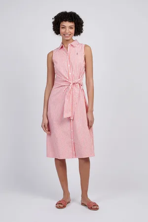 U.S. Polo Assn. U. S. Polo Assn Womens Stripe Tie Waist Shirt DressX-large