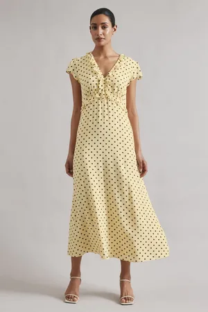 Albaray Yellow Spot Midi Dress40