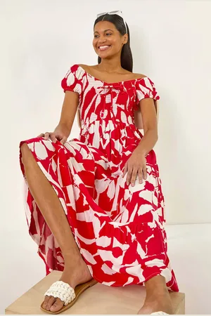 Roman Shadow Floral Print Tie Tiered Dress48