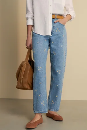 Next 100% katoenen mom jeans met rechte pijpen18 P