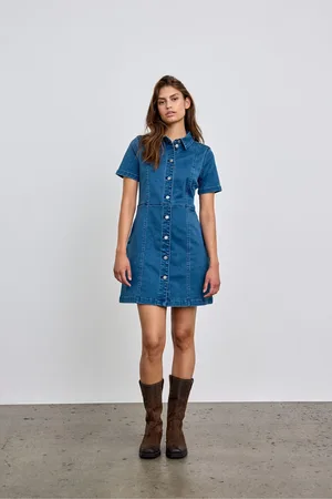 Noisy May Short Sleeve Denim Shirt DressL 12