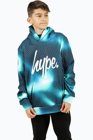 Hype Girls Multi Scribble Hearts Blue Hoodies9