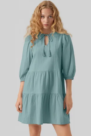 VERO MODA 3/4 Puff Sleeve Smock Short DressS 8