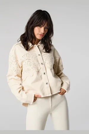 ONLY Crochet Detail 100% Cotton Denim JacketL 12-14