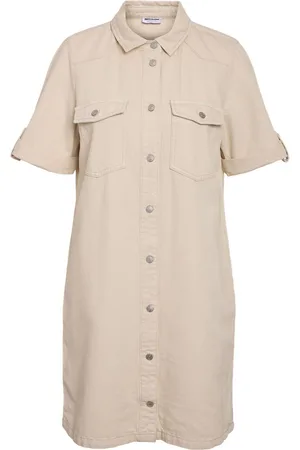 Noisy May Short Sleeve Denim Shirt DressL 12