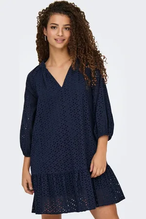 JDY 100% Cotton V-Neck Embroidery Smock Mini DressXL 16