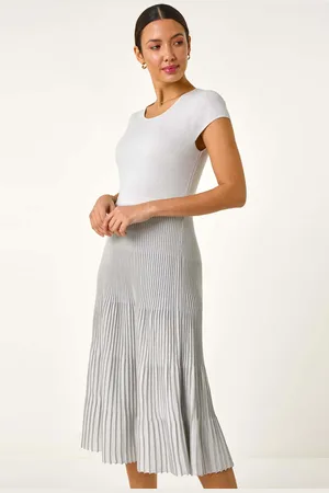 Roman Shimmer Knit Pleated Dress38