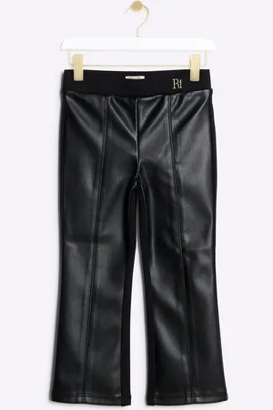 River Island Girls Faux Leather Front Kickflare Trousers2