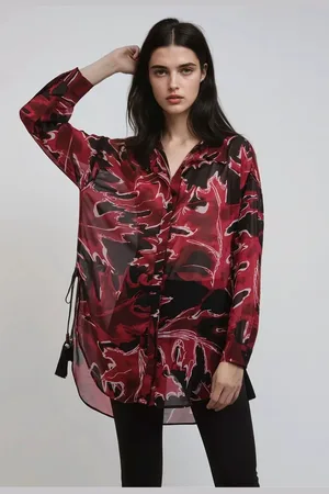 Religion Oversized Flash Shirt With Tassles44