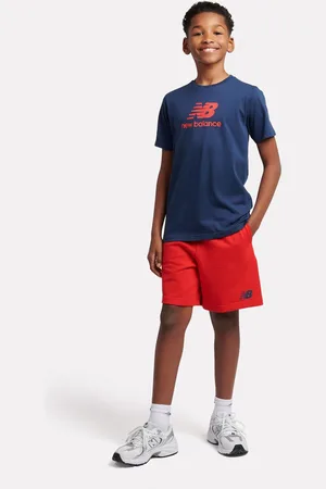 New Balance Kids set van T-shirt en short met gestapeld logo van 100% katoen166168cm