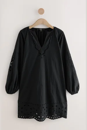 Next Long Sleeve Broderie Summer Mini DressX-Small standaard