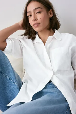 Next Long Sleeve Shirt With LinenEU 34 (UK 6)