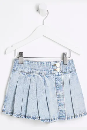 River Island Girls Denim Pleated 100% Cotton Skort2