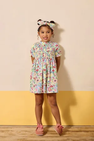 Joules Gracie jurk met korte mouwen en aangerimpeld6 Jaar (116cm)