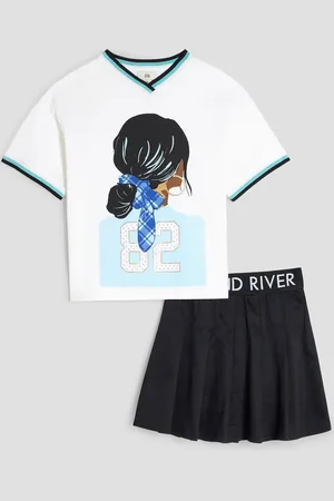 River Island Girls Pleated 100% Cotton Skirt Set134140cm