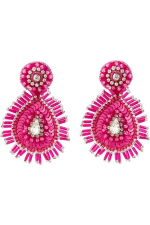 Bibi Bijoux Pink Paisley Beaded EarringsEén