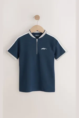 Next Zip Baseball Neck 100% Cotton Polo Shirt (3-16yrs)8 Jaar (128 cm)